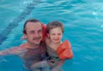 Ian and Collin in the pool
