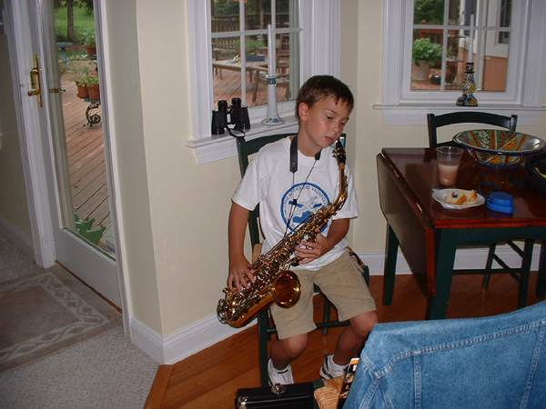 Sept, 03 Duncan playing sax