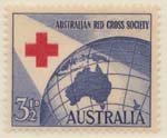 1954  3 1-2d blue australian red cross