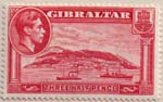 109 1938 Three Halfpence Carmine Rose Rock of Gibraltar