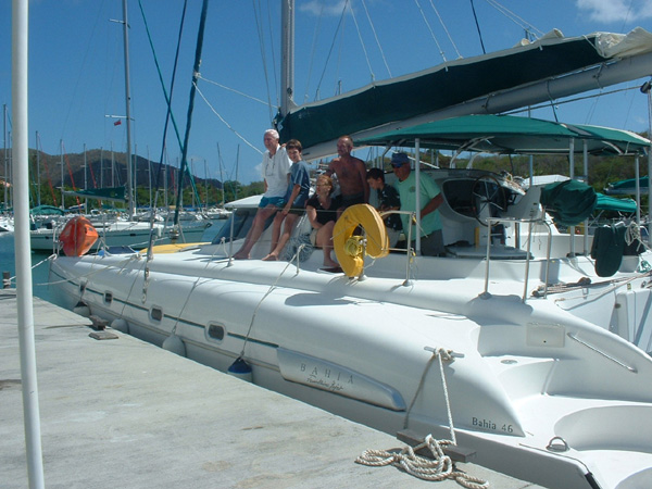 Group of us on catamaran