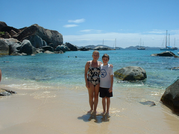 Val & Collin on the beach at The Baths