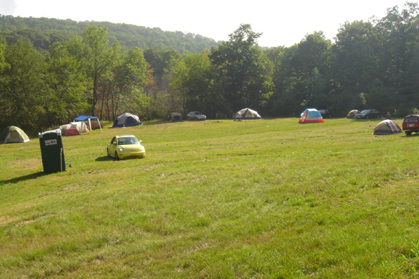 Setting up tents