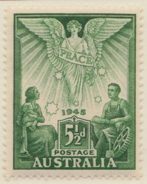 1945  5 1-2d green peace