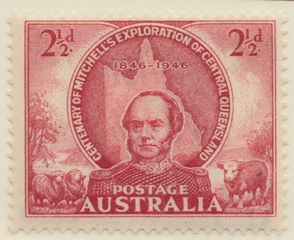 1946  2 1-2d red mitchells exploration