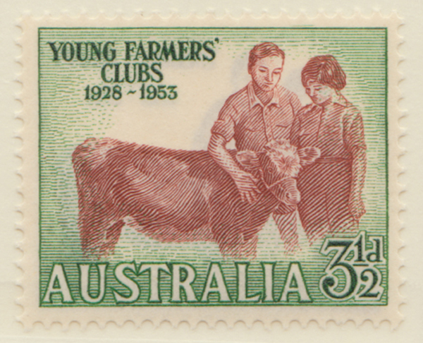 1953  3 1-2 d green-brown