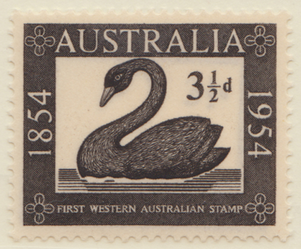 1954  3 1-2d black first western