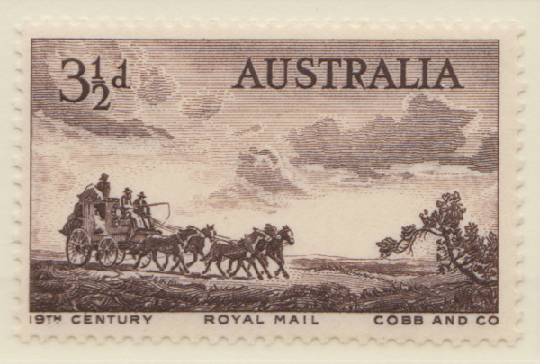 1955  3 1-2d black 19th century mail