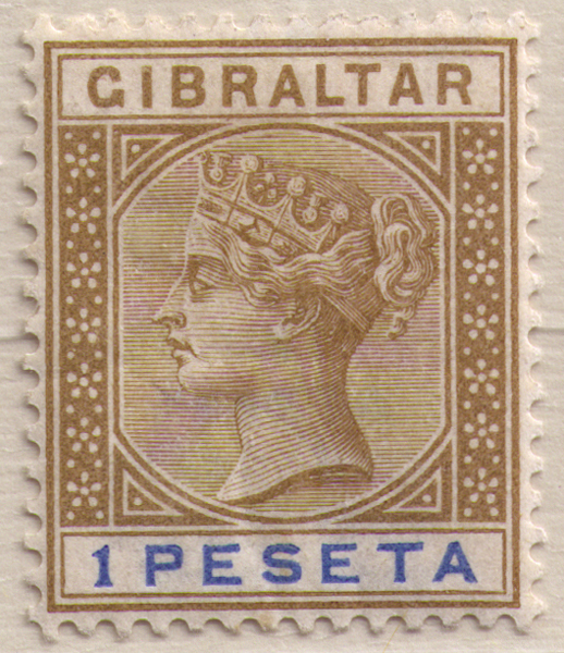 036A 1895 1p Bister and Blue