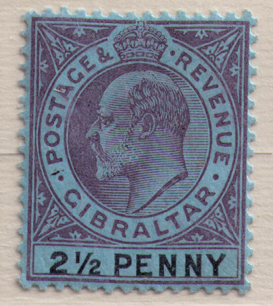 042 1903 2d Halfpenny Violet and Black on Blue