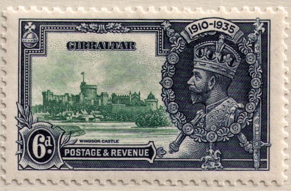 102 1935 6d Indigo and Green SIlver Jubilee