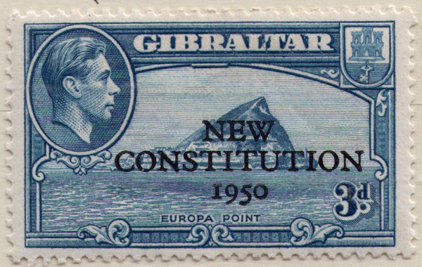 128 1950 3d Blue Adoption of Constitution